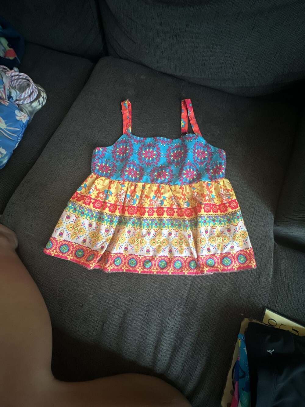 Natural Life Tank Top Size M Multicolor Boho Print